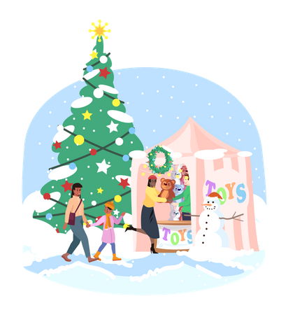 Mercado de Navidad  Ilustración