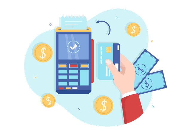 Merchant Card swiping machine  Illustration