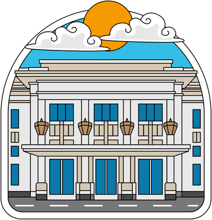 Merdeka Building Bandung  Illustration