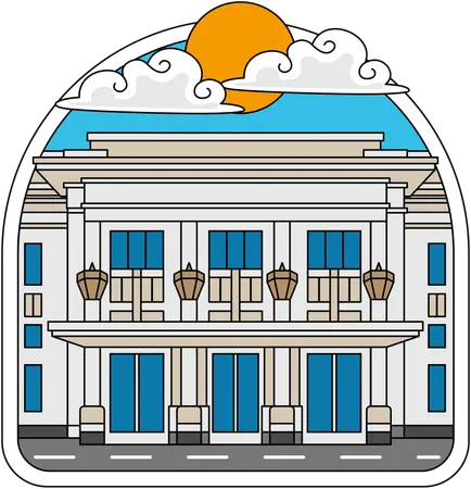 Merdeka Building Bandung  Illustration