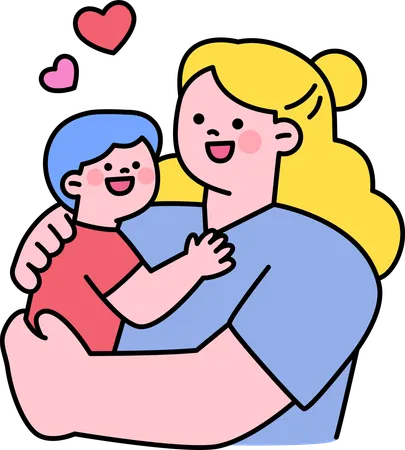 Maman aime beaucoup son bébé  Illustration