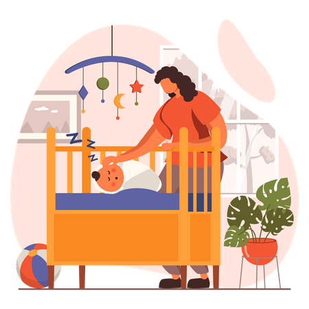 Mère avec bébé  Illustration