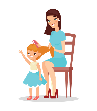 Mère avec enfants  Illustration