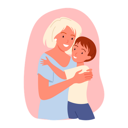 Mère avec enfants  Illustration