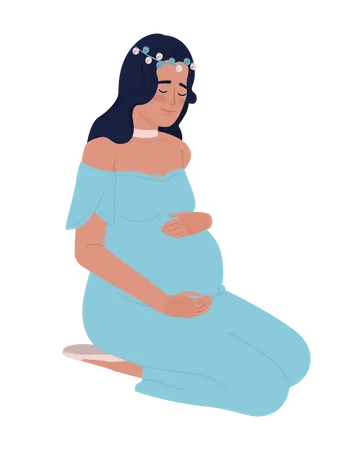 Mère serrant le ventre de femme enceinte  Illustration