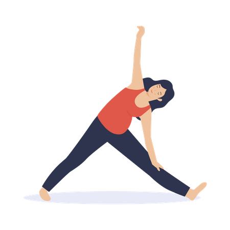 Mère enceinte en pose de yoga  Illustration