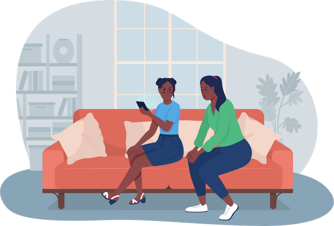 Mère envahissant la vie privée d'un adolescent  Illustration
