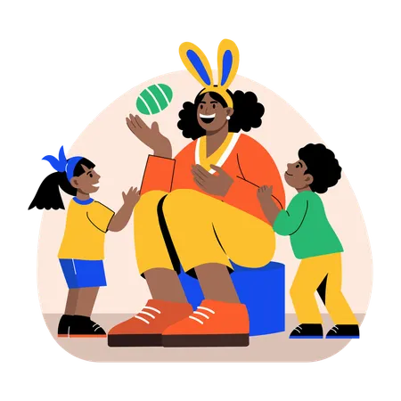 Mère montrant la fête de Pâques  Illustration