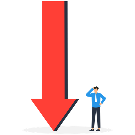 Queda do mercado de ações  Ilustração