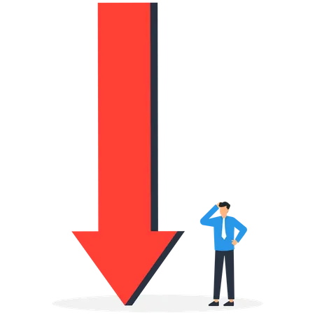 Queda do mercado de ações  Ilustração