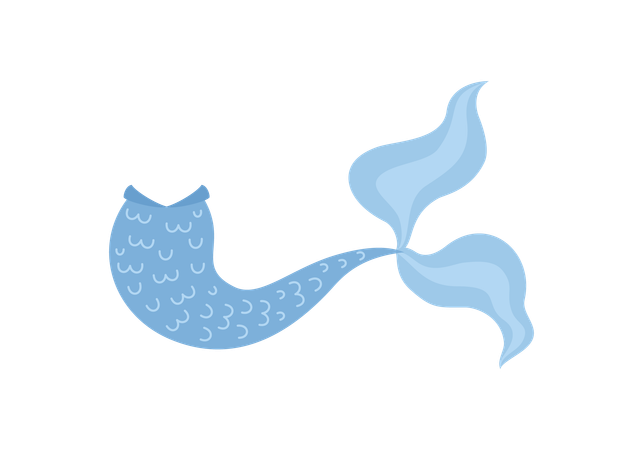 Mermaid tail in blue color  Illustration