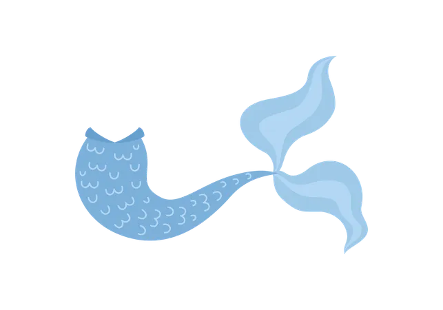 Mermaid tail in blue color  Illustration