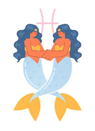 Mermaid tails entwining  Illustration