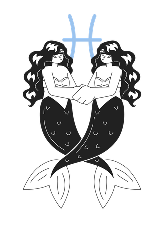 Mermaid tails entwining  Illustration