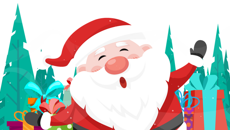 Merry Christmas greetings from Santa Claus  Illustration