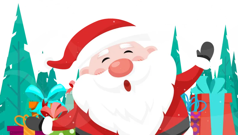 Merry Christmas greetings from Santa Claus  Illustration