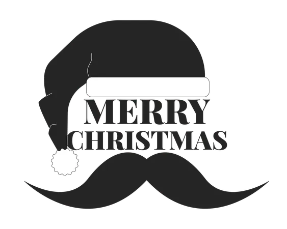 Merry Christmas Santa Claus mustache  Illustration