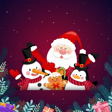 Merry Christmas with Santa Claus  Illustration