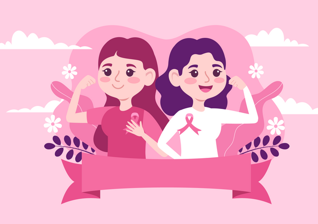 Mês de conscientização do câncer de mama  Ilustração