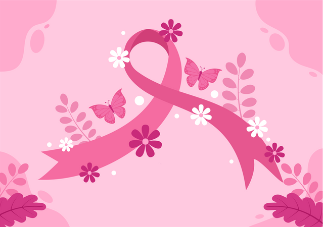 Mês de conscientização do câncer de mama  Ilustração