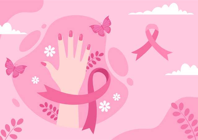 Mês de conscientização do câncer de mama  Ilustração