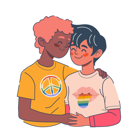Gay comemorando o mês do orgulho  Ilustração