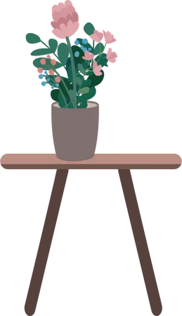 Mesa com planta de casa  Ilustração