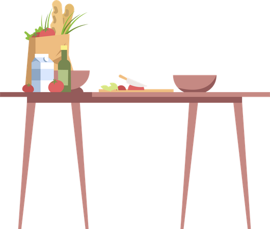 Mesa de cocina  Ilustración