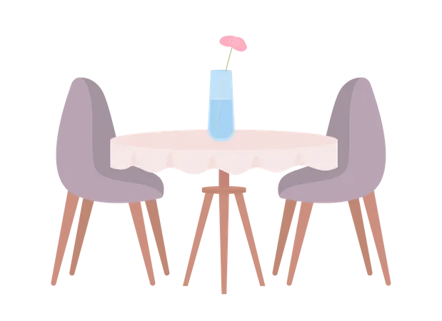 Mesa de comedor con florero  Ilustración