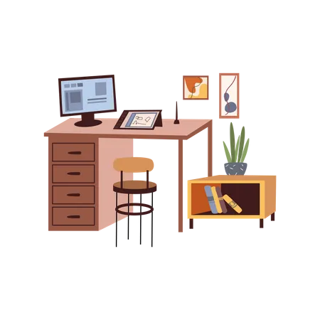 Mesa de computador  Ilustração