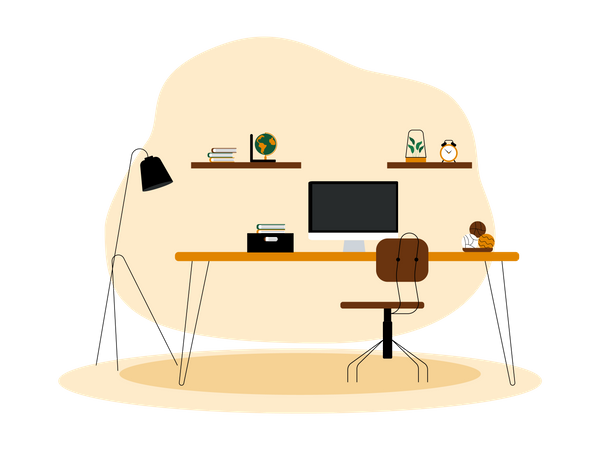 Mesa de computador  Ilustração