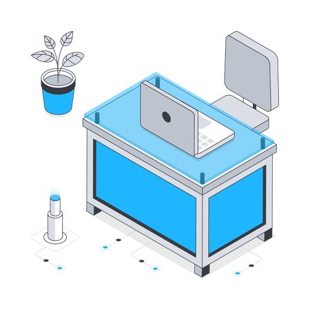 Mesa de trabalho  Ilustração