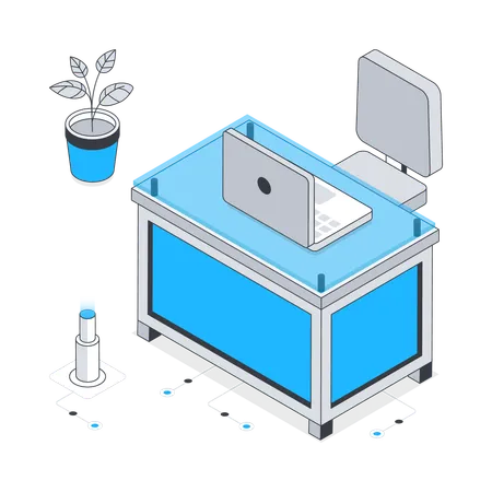 Mesa de trabalho  Ilustração