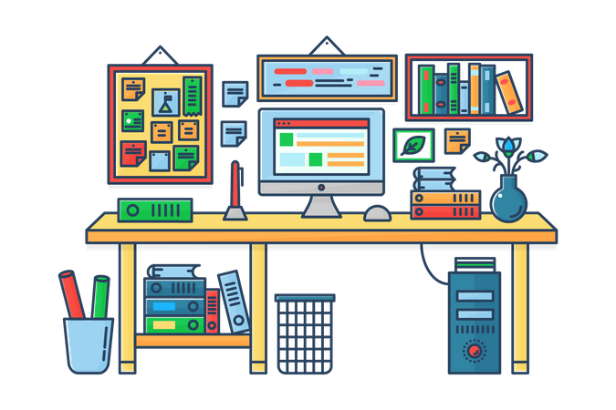 Mesa de trabalho  Ilustração