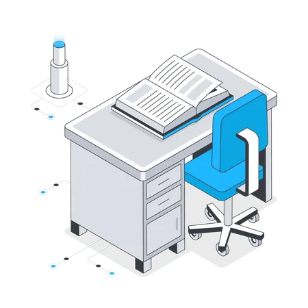 Mesa de estudo  Ilustração