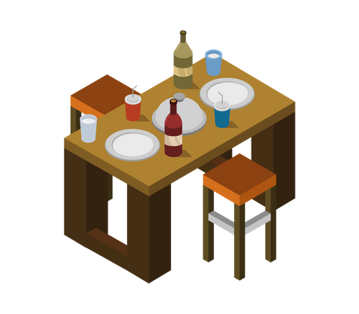 Mesa de jantar  Ilustração