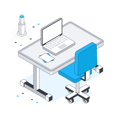 Mesa de oficina  Ilustración