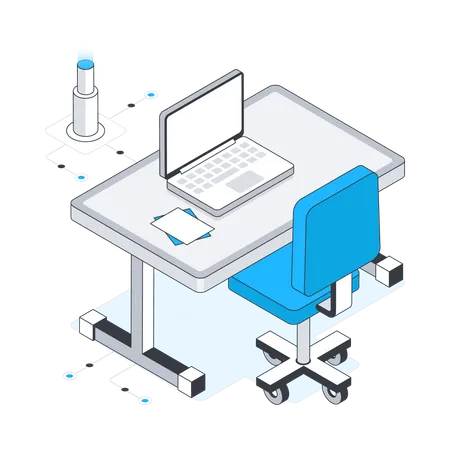 Mesa de oficina  Ilustración