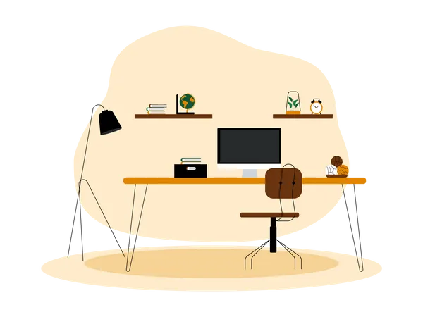 Mesa de ordenador  Ilustración