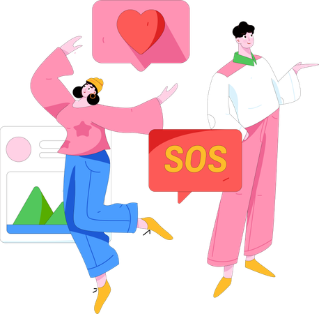 Message SOS  Illustration