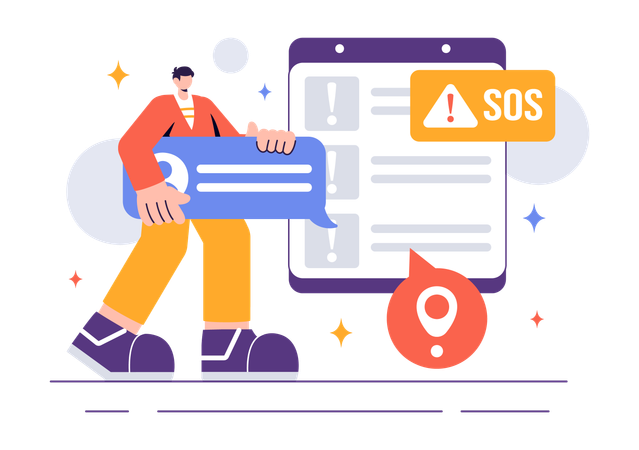 Message SOS  Illustration