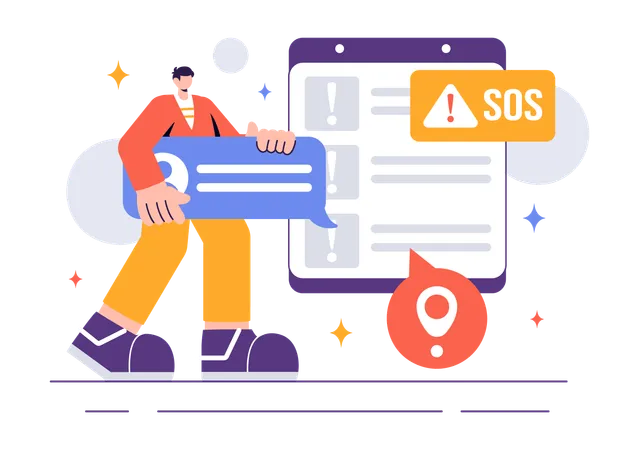 Message SOS  Illustration