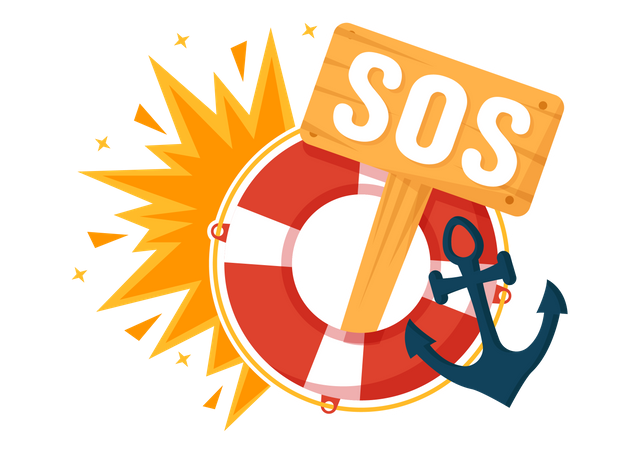 Message SOS d'urgence  Illustration