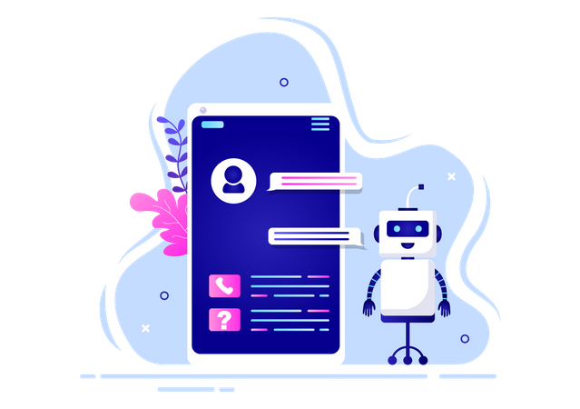 Message using artificial bot  Illustration