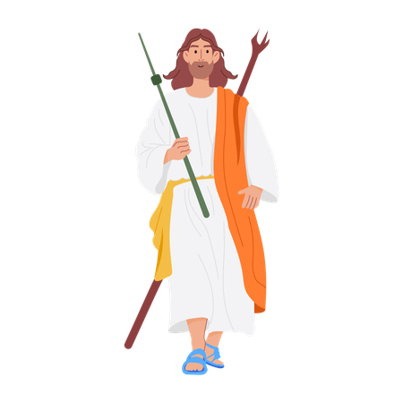 Messias hält Stock  Illustration