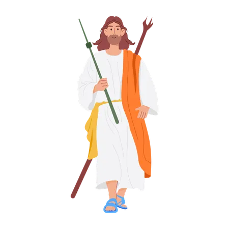 Messias hält Stock  Illustration