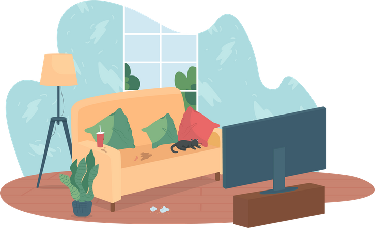 Messy living room  Illustration