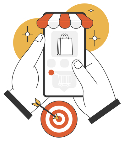 Meta de compras on-line  Ilustração