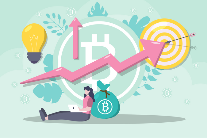 Meta de investimento em bitcoin  Ilustração