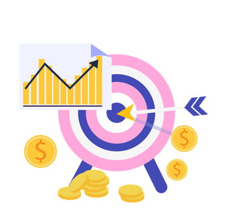 Meta financeira com crescimento  Ilustração